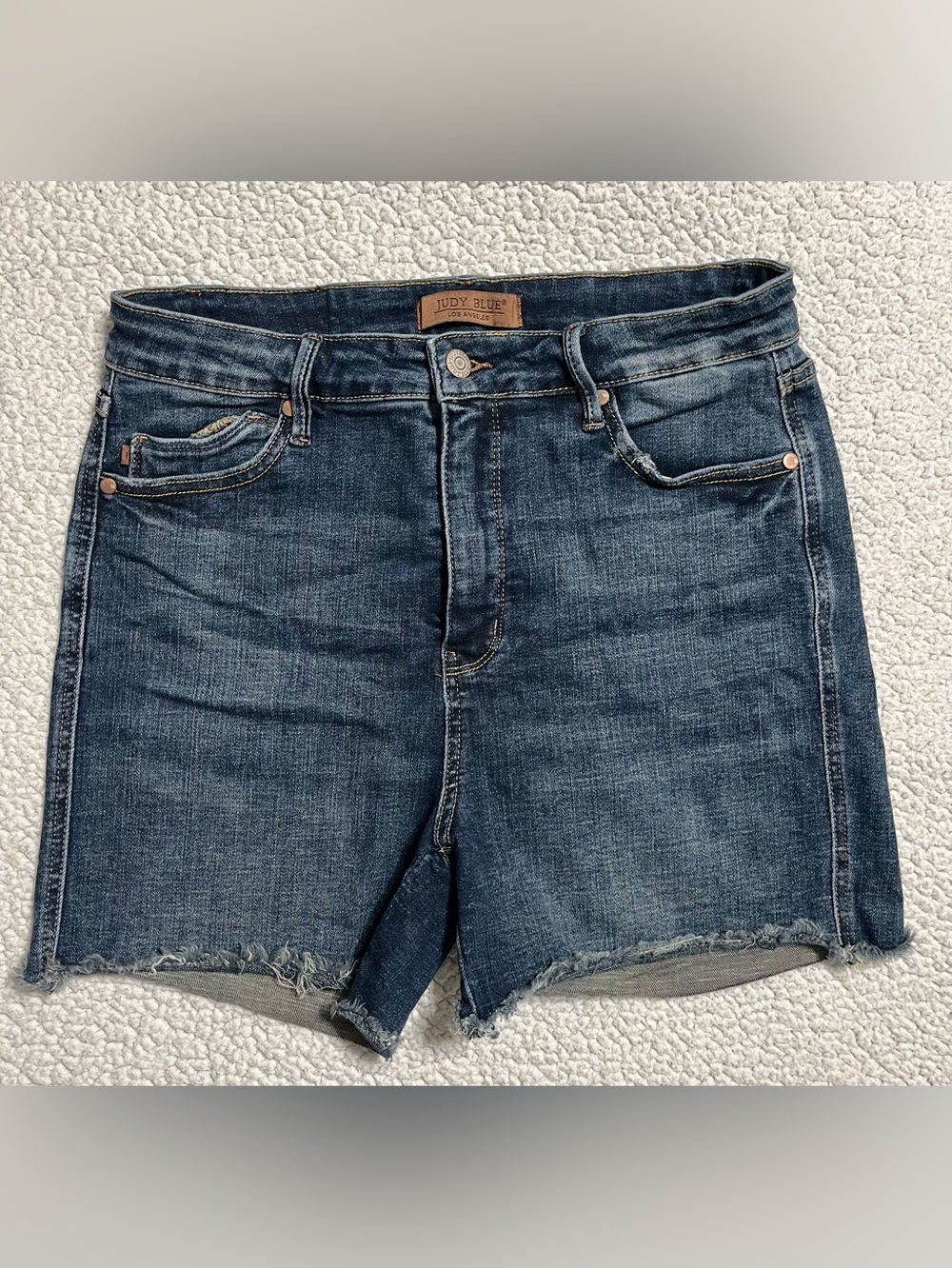 Judy Blue Indigo Mid-Rise Cutoff Denim Shorts